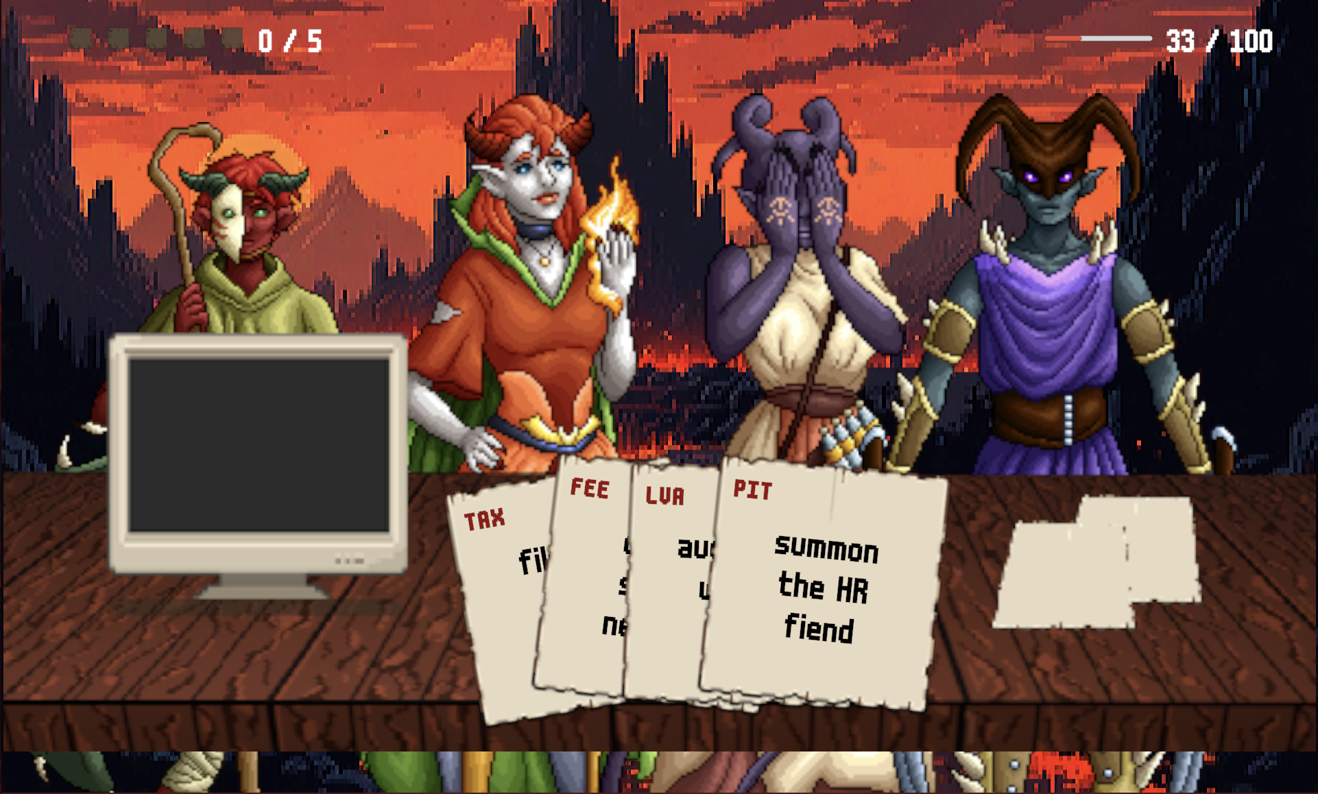 HellMinistrative document queue and overheat bar