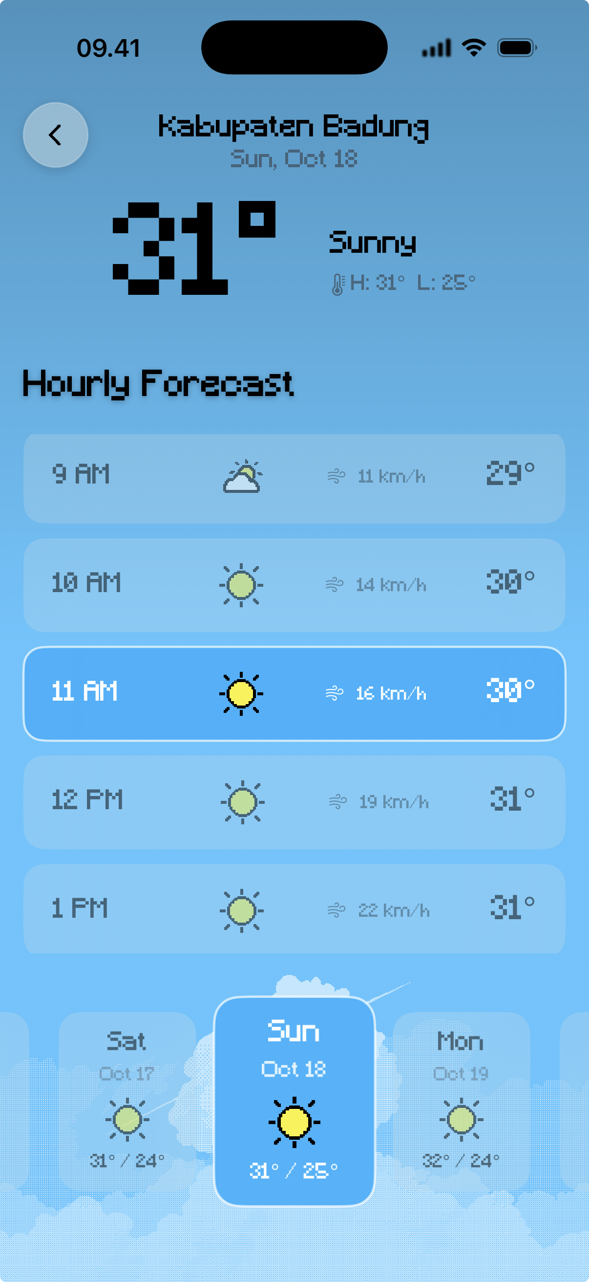 Nimbus Harvest local hourly weather forecast