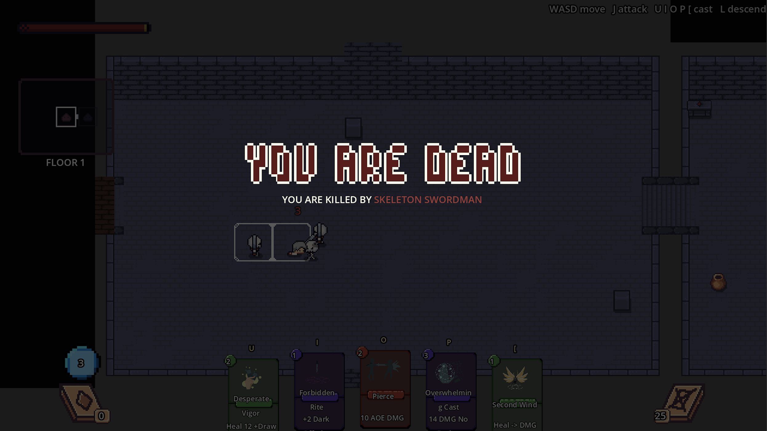 The Chronicles of Gilbert game-over screen